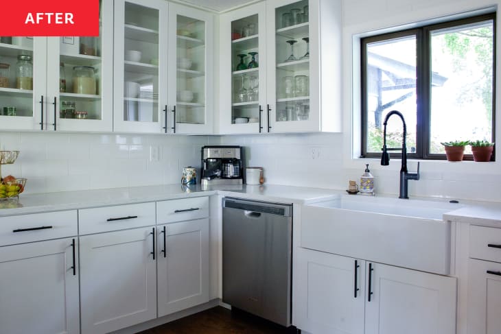 Photo of white kitchen after being renovated