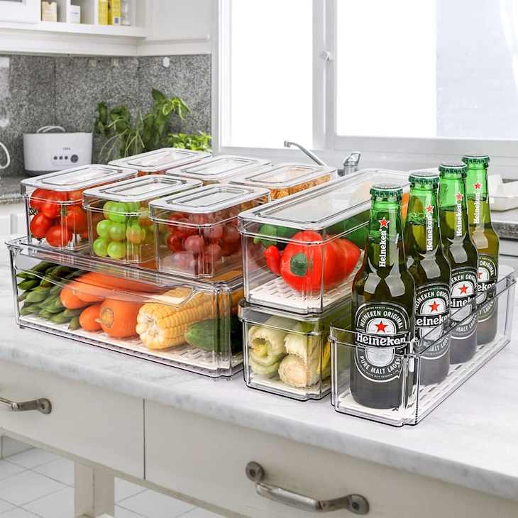 10 Pack Refrigerator Pantry Organizer Bins