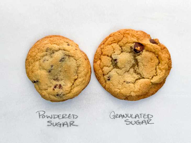 Powdered Sugar vs Granulated Sugar Chocolate Chip Cookies.