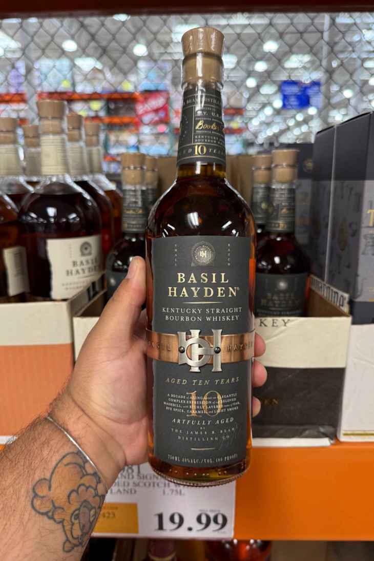 Basil Hayden's Kentucky Straight Bourbon Whiskey bottle.