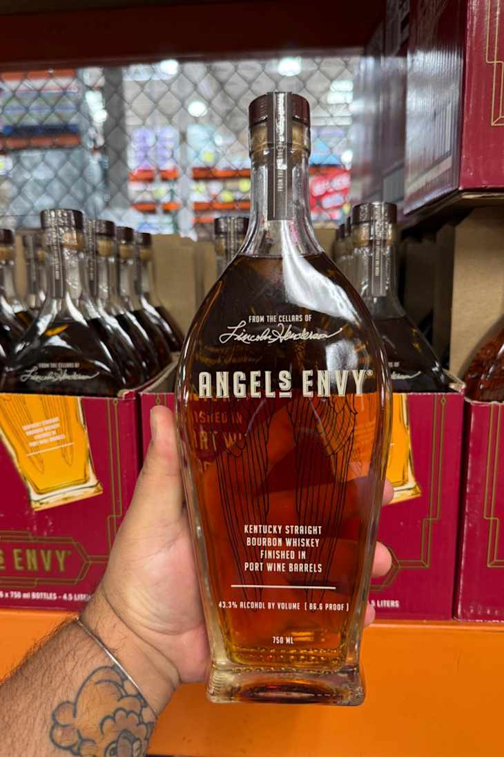 Bottle of Angel's Envy Kentucky Straight Bourbon Whiskey.