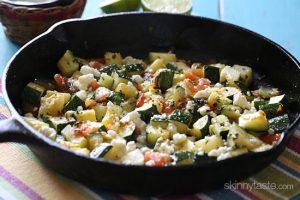Mexican-Flavored Chicken and Zucchini Cooked in a Skillet