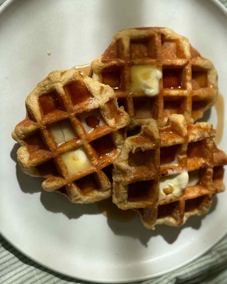 Wildgrain waffles on plate.