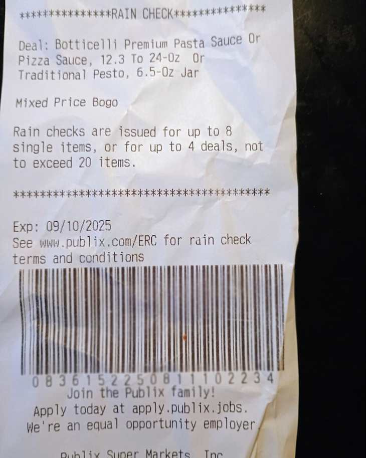 Receipt for marinara sauce.