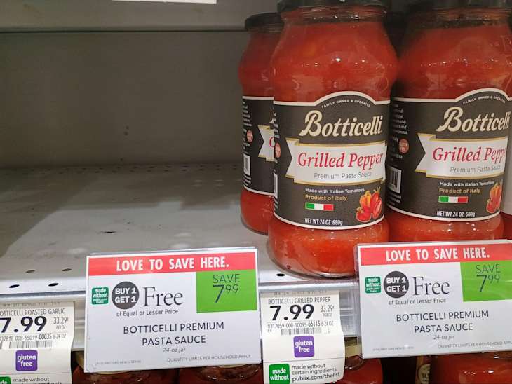 Botticelli grilled pepper marinara sauce.