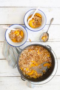 Peach Cobbler With a Crispy Almond Topping