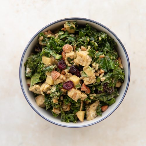 Pork Milanese Accompanied by Kale and Apple Salad