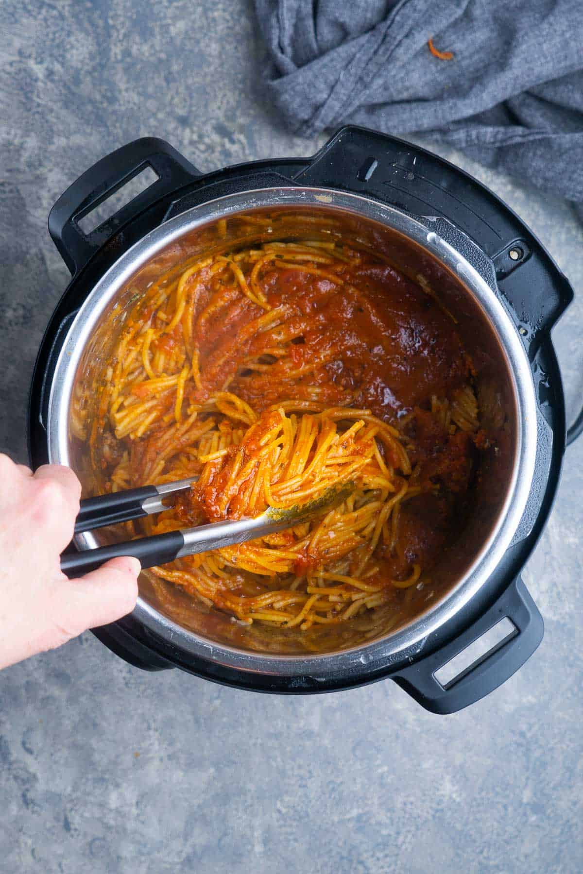 Pressure Cooker Spaghetti with Meat Sauce