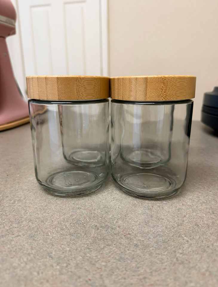 NETANY 4-pack 16oz Glass jars with Airtight Lids, Bamboo, Wide mouth Mason Food Storage Containers