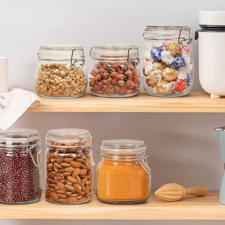 ComSaf Airtight Glass Jars with Lids 17oz.