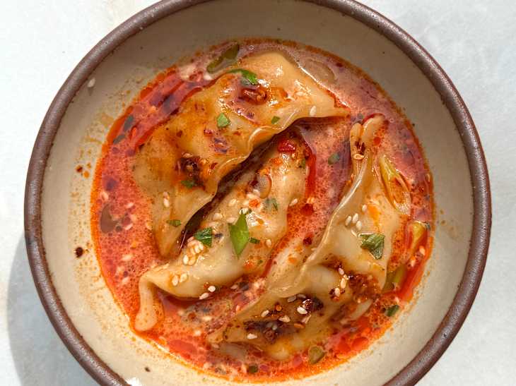 One pan baked dumpling recipe.