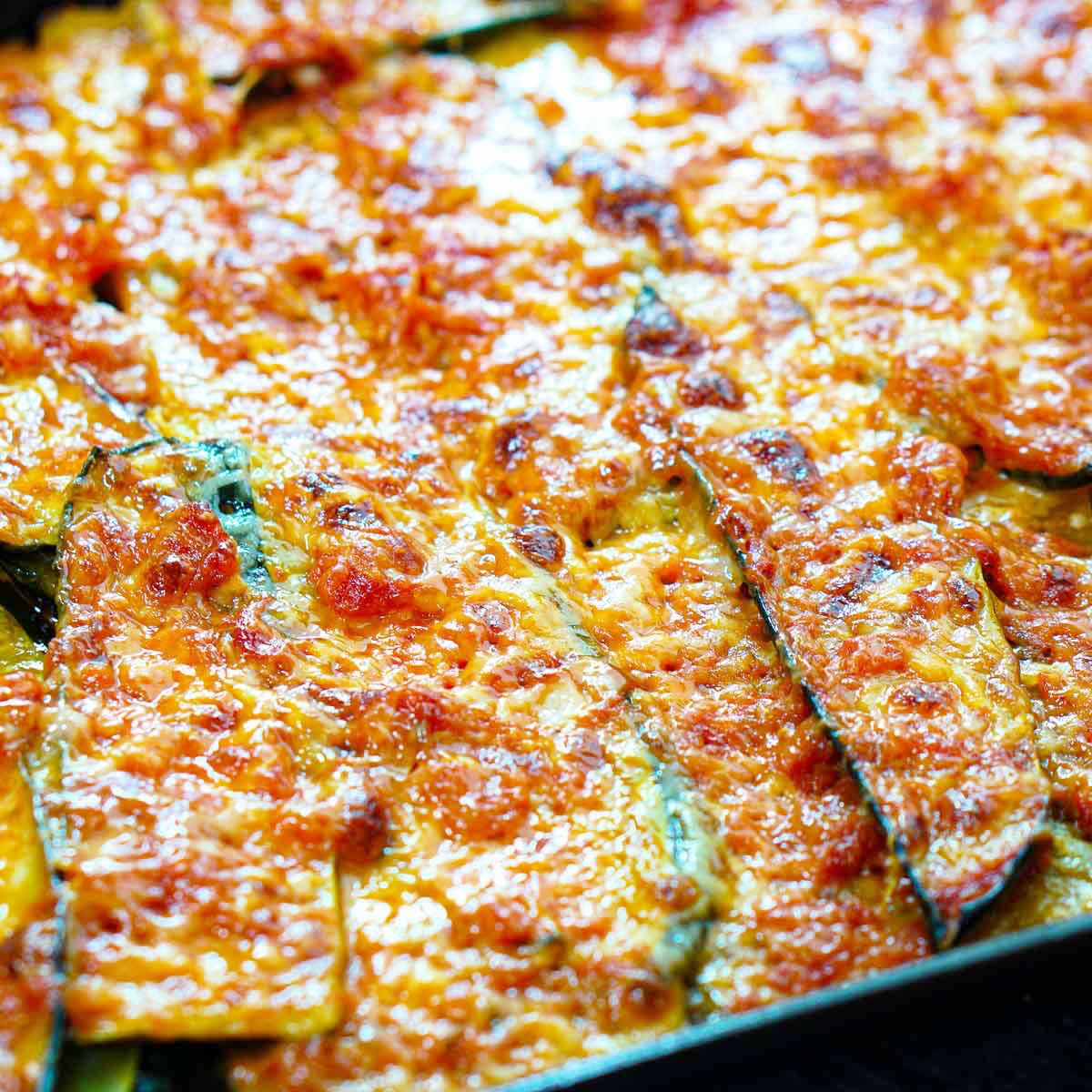 Zucchini topped with Parmesan Cheese