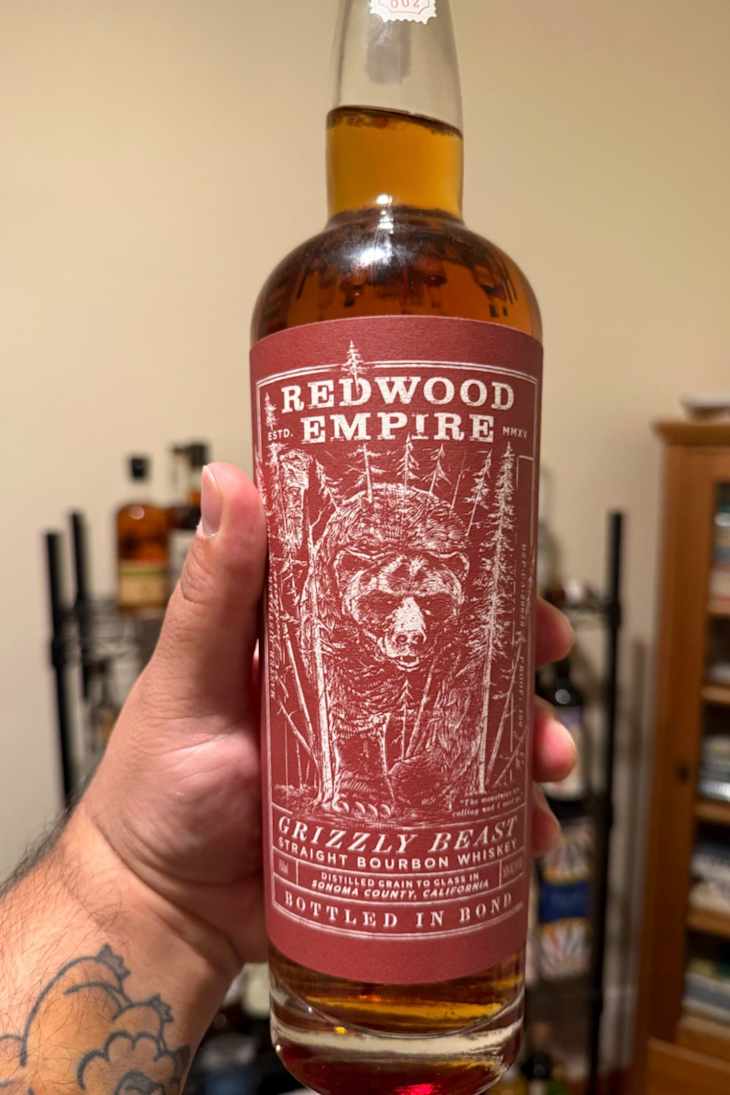 Redwood Empire Grizzly Beast Straight Bourbon.