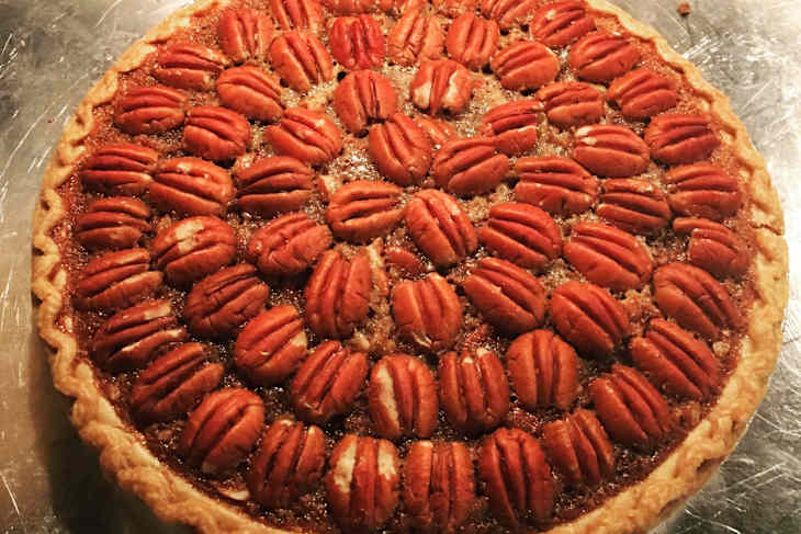 A pecan pie made with bourbon.