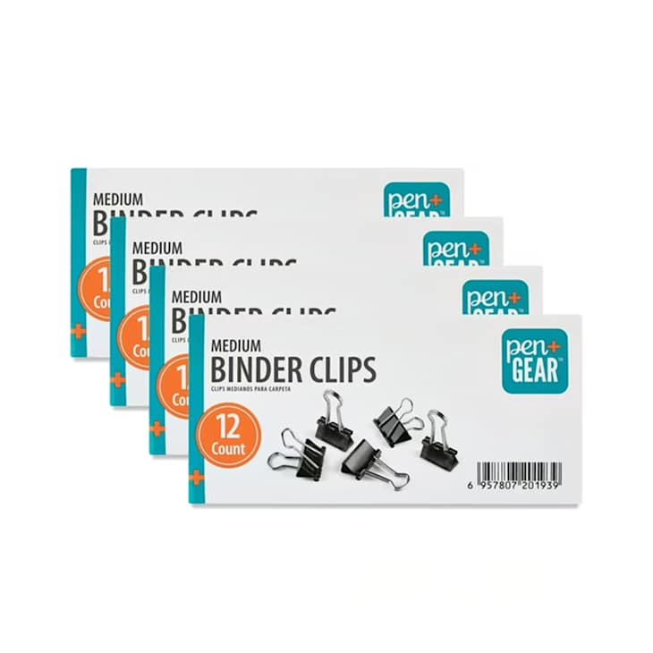 Pen+Gear Medium Metal Binder Clips, 12-Count at Walmart