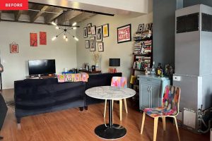 A Bold Pink Makeover and a "Grand Library Wall" Transform This Loft