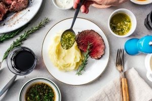 Beef Tenderloin Paired with a Comprehensive Sauce Selection