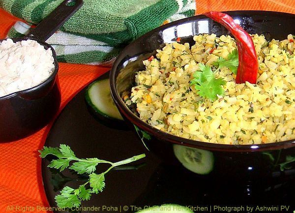 Coriander Poha: A Classic Recipe Featuring Kothimeera