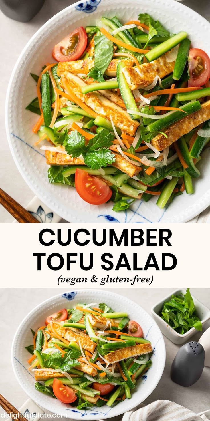 Cucumber Crunch Salad with Tofu