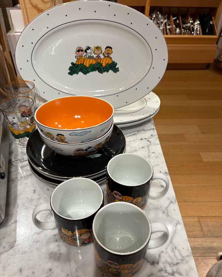Williams Sonoma x Peanut collab on display in store.