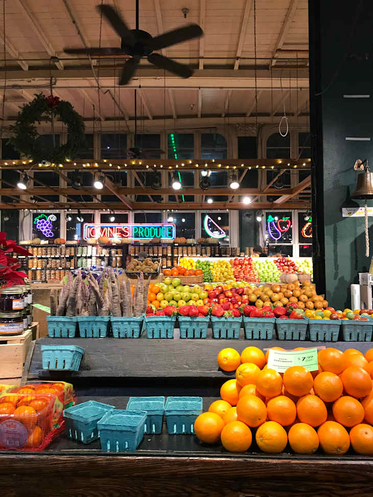 produce section at a grocery store