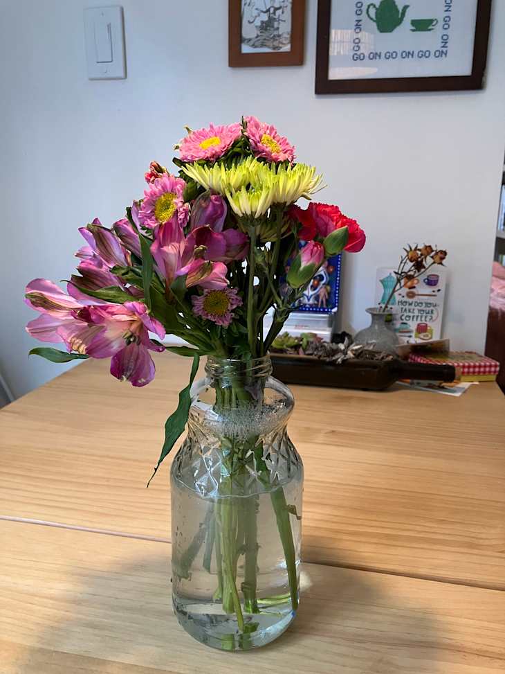flower bouquet in a glass jar