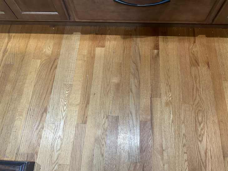 Kitchen floors after cleaning with Shark steam vac.
