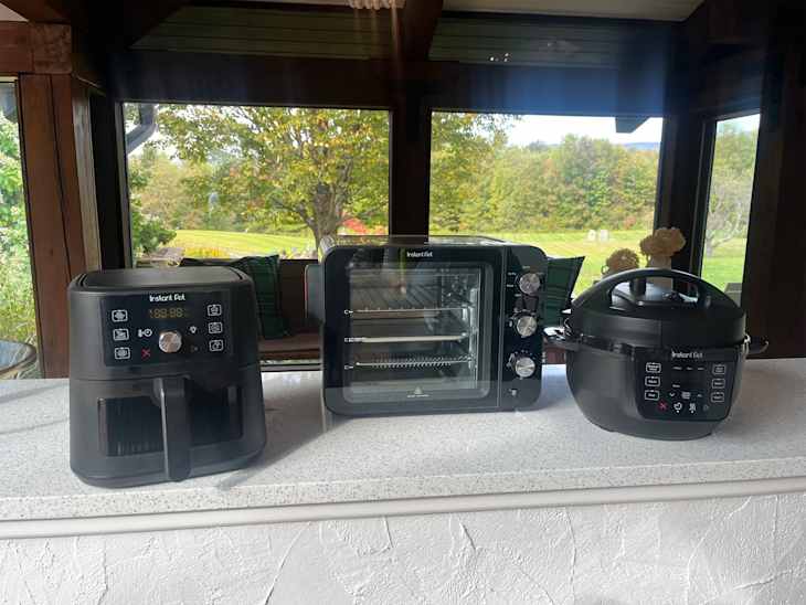 Instant Pot appliances lined up.