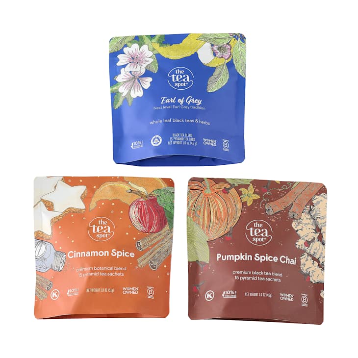 The Tea Spot 45 Whole Leaf Pyramid Tea Sachets Fall Collection at QVC.com
