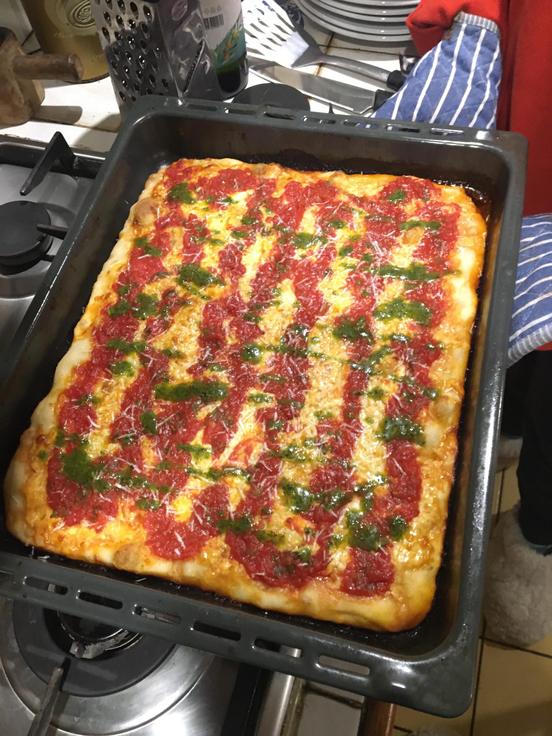 Pizza with Pesto Dressing
