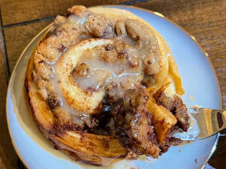 Two-ingredient dessert using Trader Joe's chocolate chunk cookie dough and cinnamon roll dough.