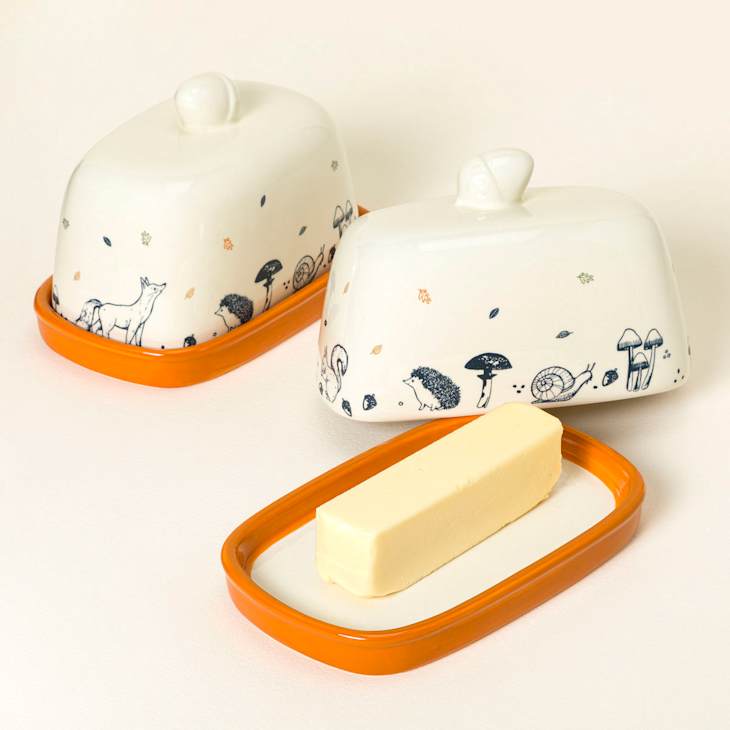 Woodland Creatures Butter Dish at Uncommon Goods