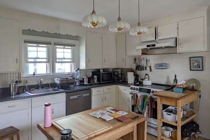 Kitchen before and after renovation, redecoration.