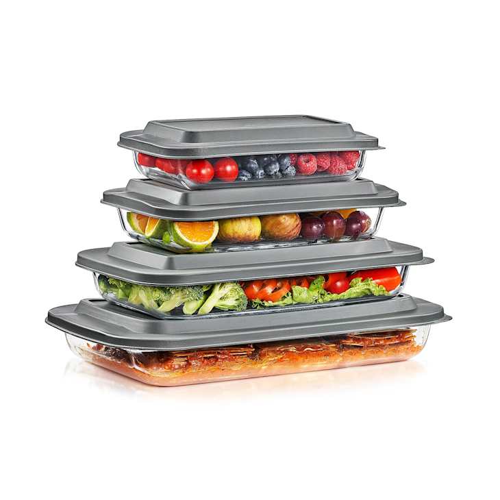 Sorbus Deep Glass Baking Dish Set with Lids (8-Piece) at QVC.com
