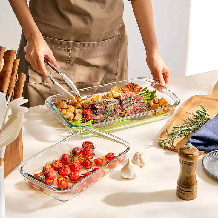 Sorbus Deep Glass Baking Dish Set with Lids (8-Piece)