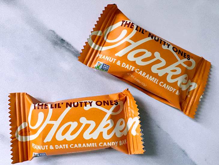 Harken Sweets Lil Nutty Ones candy bars on counter