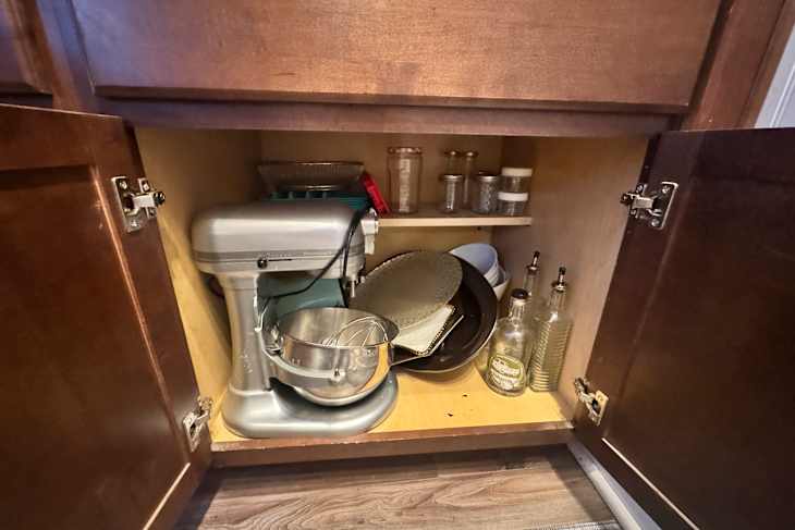 A organized cabinet.