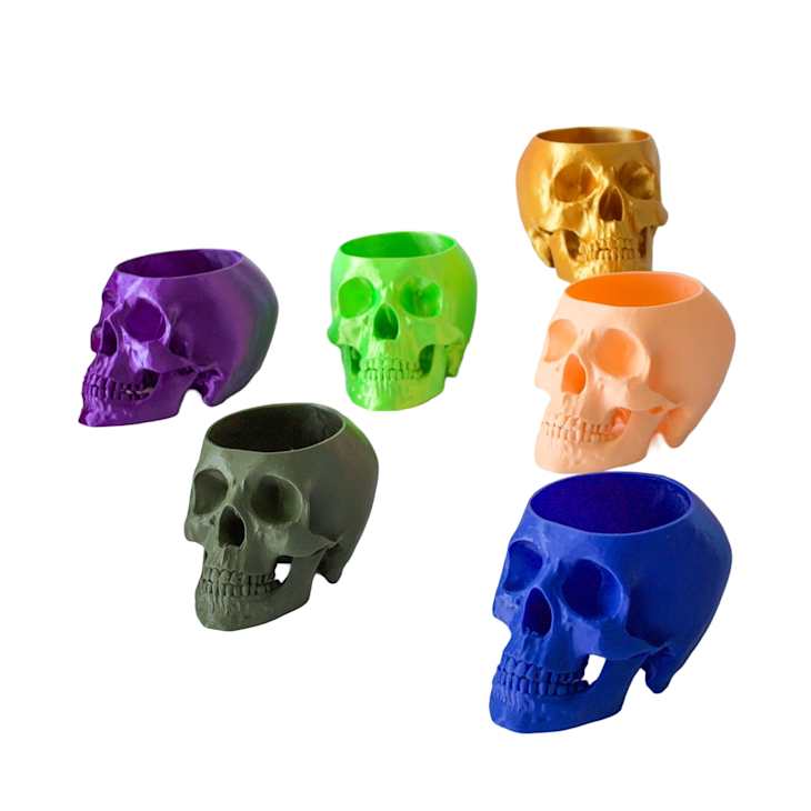 3D Printed Mini Skull Planter at Etsy