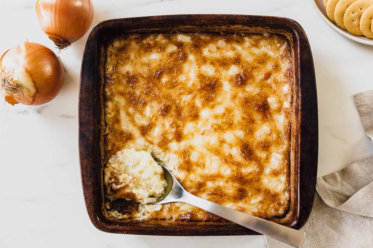 Baked Onion Casserole with Cheese and Spices