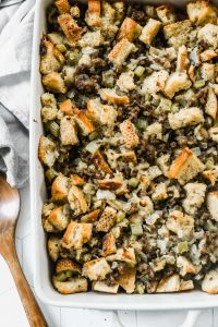 Healthful Sourdough Stuffing with Caramelized Onions and Mushrooms for Thanksgiving