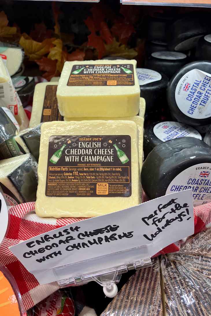 English Cheddar Cheese with Champagne.