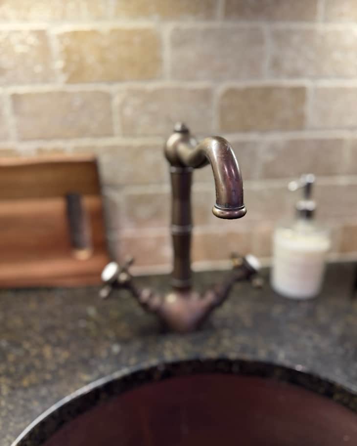 Close up of kitchen sink.
