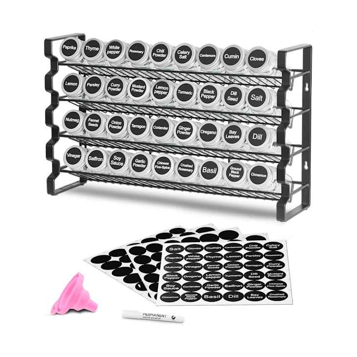 Vevor Wall and Counter Spice Rack Set with Jars at Amazon