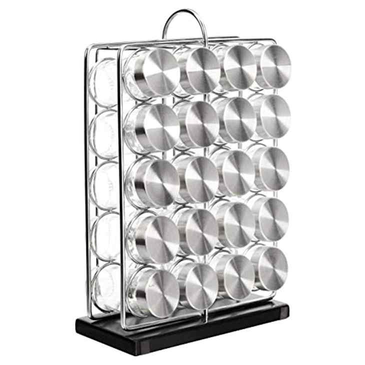 Amazon Basics 20 Jars Spice Organizer Rack, Silver at Amazon