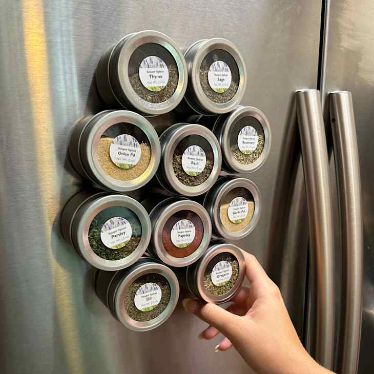 Magnetic Spice Rack Set with Aluminum Jars at Etsy