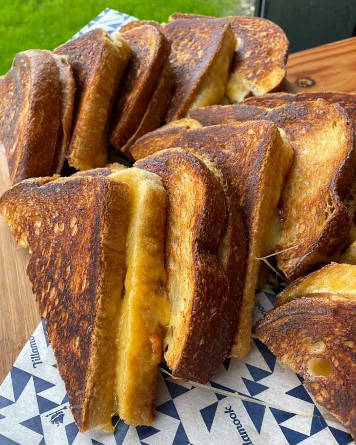 Grilled cheese sandwiches made with Tillamook Butternaise