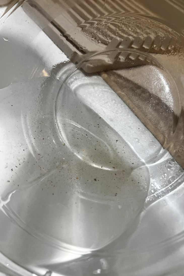 Dirt after cleaning a sponge.