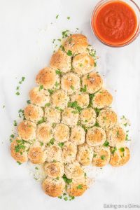 Holiday Pull Apart Bread in the Form of a Christmas Tree