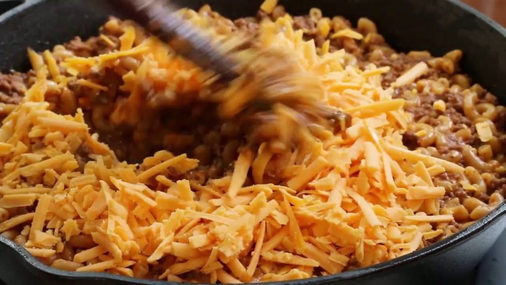 Macaroni and Cheese infused with Cheeseburger Tastes