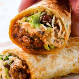 Sheet Pan Breakfast Burritos Accompanied by Smooth Chipotle Sauce